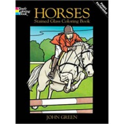 Horses Stained Glass Coloring Book