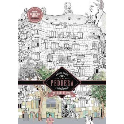 Gaudi: La Pedrera. Coloring poster.